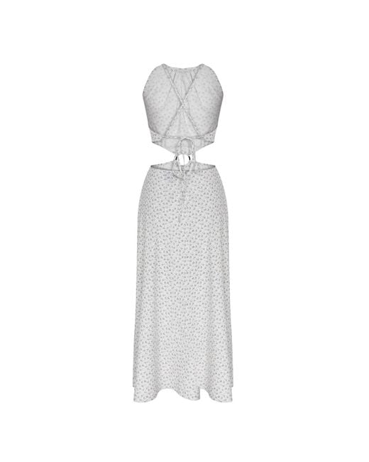 NAZLI CEREN White Eloise Ring-Embellished Cotton Dress