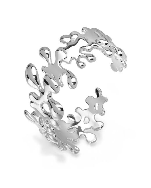 Lucy Quartermaine White Sterling Splash Hinged Bangle
