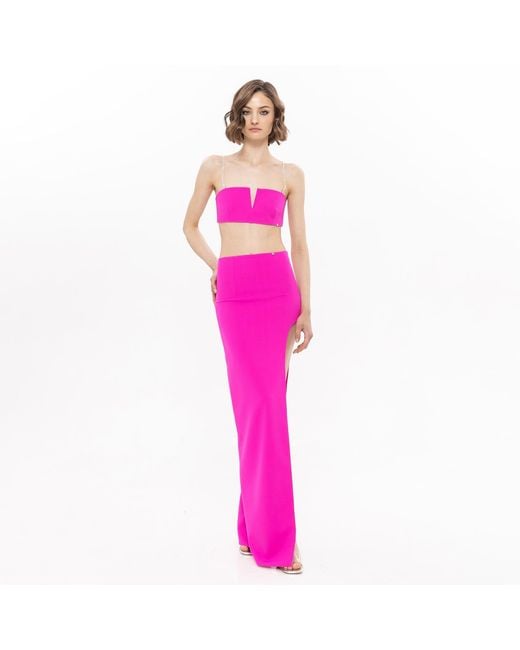 Nissa Pink Spaghetti-Strap Crop Top