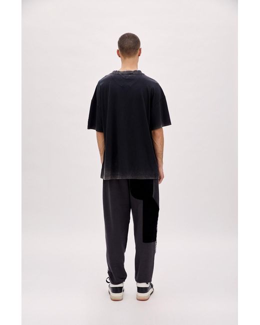 Pcfg Gray Acid Washed Track Tee for men