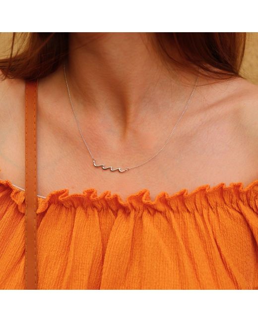 Spero London Metallic Sterling Wave Necklace
