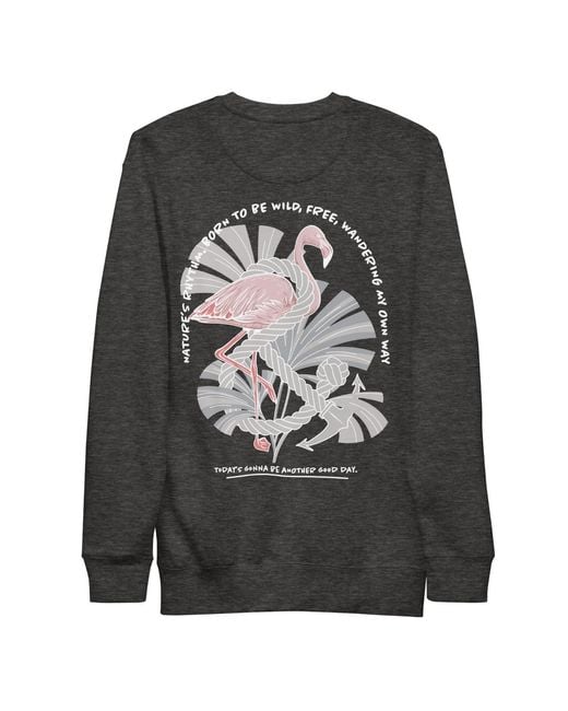 Anchor and Crew Gray Heather Flamingo Another Good Day Cotton Blend Sweatshirt for men