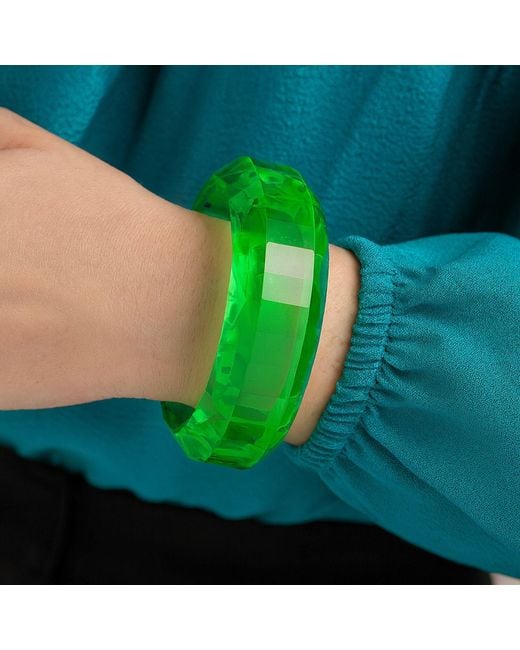 Michael Nash Jewelry Green Susanna Emerald Faceted Acrylic Bangle