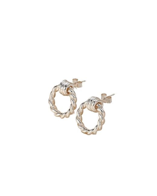 Posh Totty Designs Metallic Tether Hoop Stud Earrings