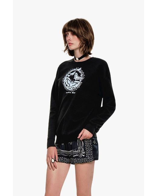 Anna Sui Blue Butterflies Sweatshirt