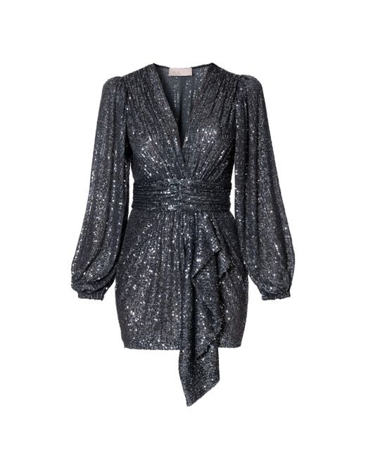AGGI by HALEWSKI Blue Anastasia Midnight Mini Sequin Dress