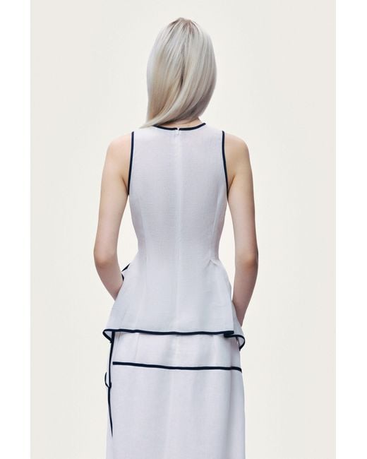 Nocturne Metallic Contrast Trim Asymmetric Hem Skirt