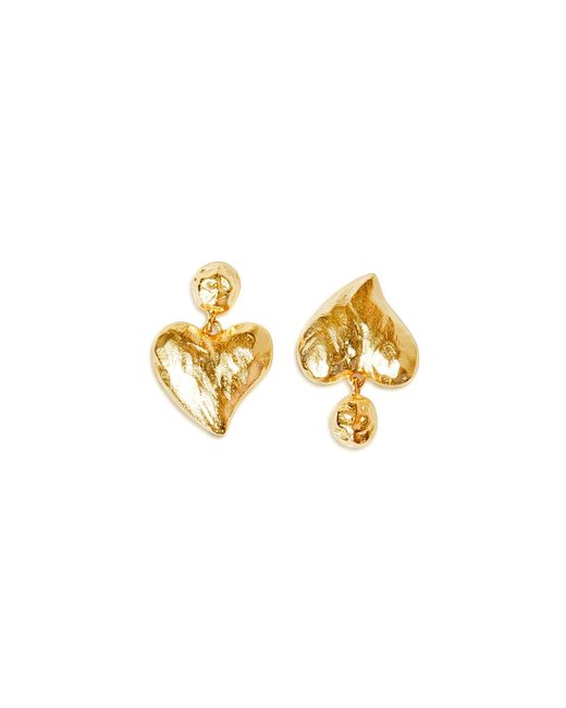 Freqnc Atelier Metallic Amor Heart Drop Earrings