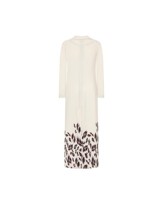Roqaia Fashion House White Leopard Kaftan