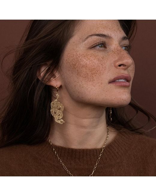 Zoe & Morgan Metallic Lacy Snake Earrings