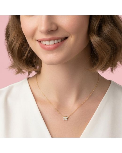 BLOOMTINE | Earth Angel HQ Metallic Enchanting Flutterfly Vermeil Butterfly Necklace