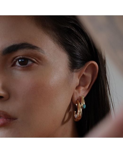 Leeada Jewelry Metallic Lune Earrings