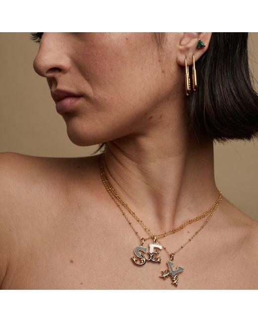 Kasun Metallic Solid G Initial Necklace With Mother Of Pearl