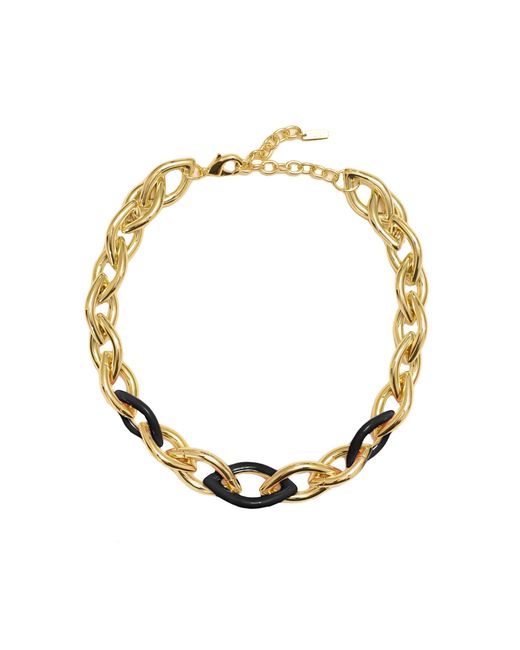Adriana Pappas Designs Metallic Enamel Links Necklace