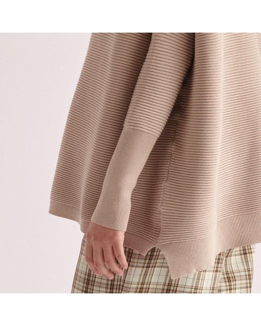 Paisie Natural Ribbed Jumper In Almond