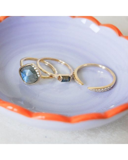 Zohreh White Grecian Labradorite Stone Ring 9K