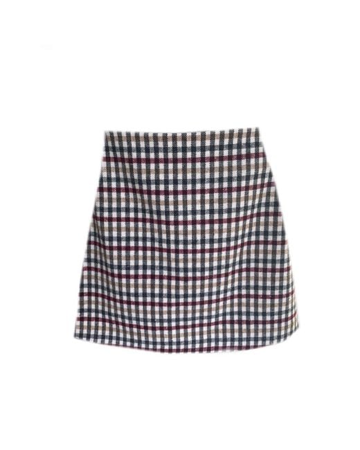Mirimalist Black Checked Wool Mini Skirt