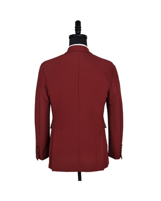 DAVID WEJ Red Ashford Relaxed Single Breasted Blazer – Burgundy for men
