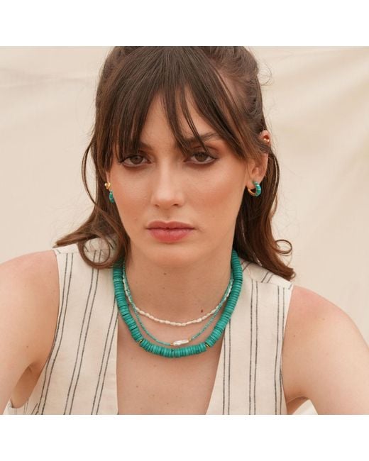 LINYA JEWELLERY Blue Meg Small Pearl Necklace