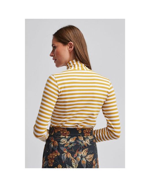 Marianna Déri Metallic Shirt With Twist Collar-Mustard