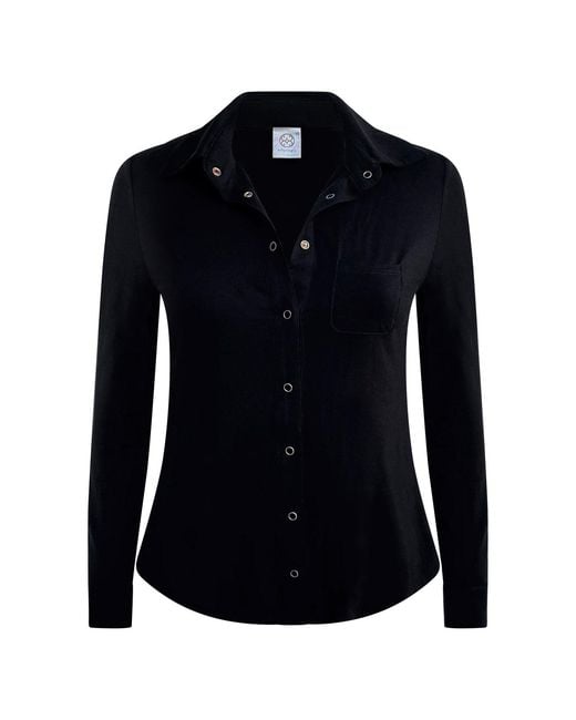 Why Mary Blue Simona Fitted Bamboo Long Sleeve Shirt