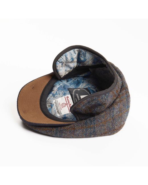 Dasmarca Hats Gray Aaron Harris Tweed Wool Cap With Earflaps for men