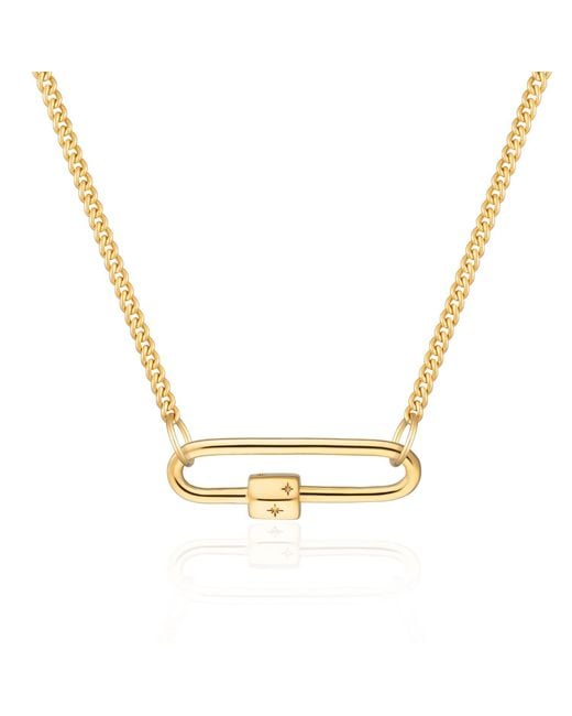 Scream Pretty Metallic Long Link Carabiner Curb Chain Necklace
