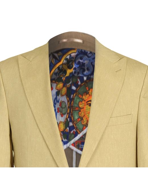 DAVID WEJ Metallic Neutrals Hugo Linen Single Breasted Suit for men
