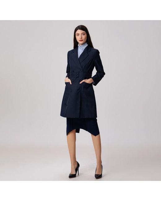 Smart and Joy Blue 'Belted Tailor Coat