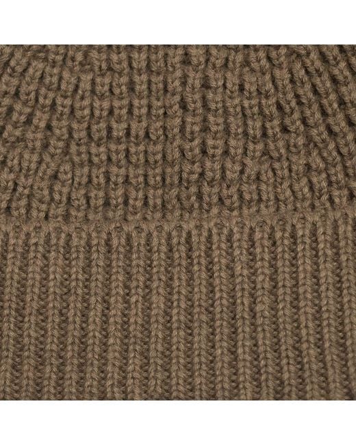 Paul James Knitwear Green Lightweight Cotton Docker Whitby Beanie for men