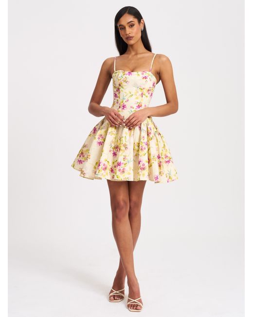 Miss Circle New York Multicolor Valda & Print Linen Mini Dress With Pockets