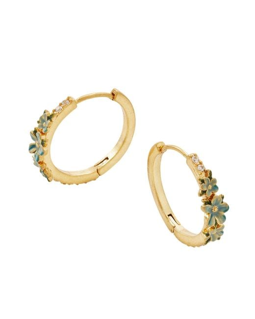 Fable England Metallic Floral Wreath Necklace & Floral Wreath Hoop Earrings Set