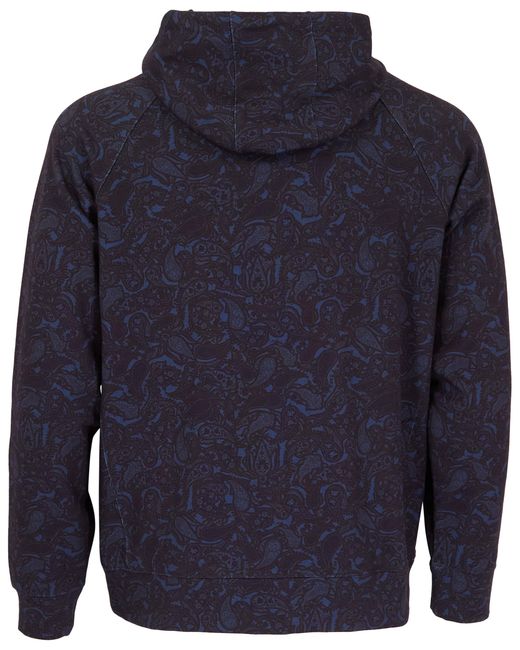 Lords of Harlech Blue Hank Madrid Paisley Hoodie for men
