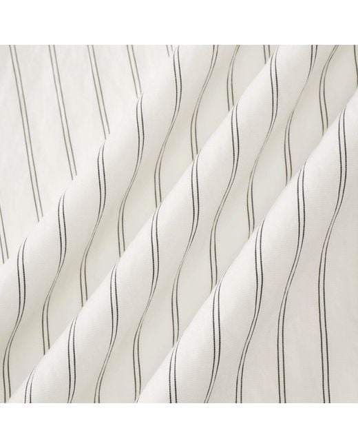 Smart and Joy White Flared Midi Skirt With Stripes