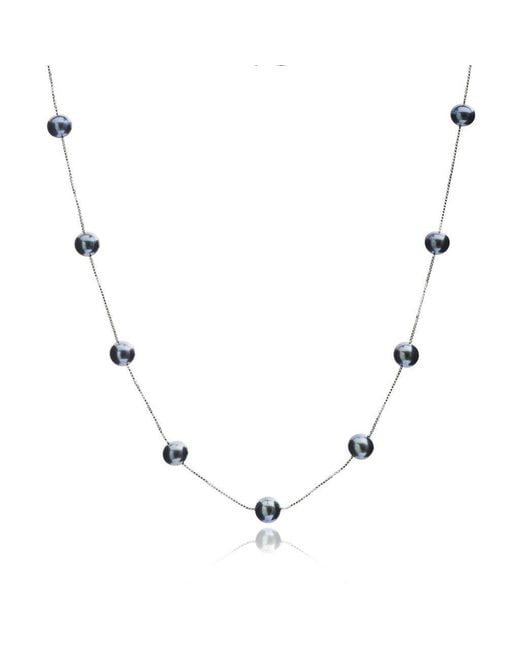 Pearls of the Orient Online Metallic Gratia Sterling Chain Necklace With Cultured Freshwater Pearls