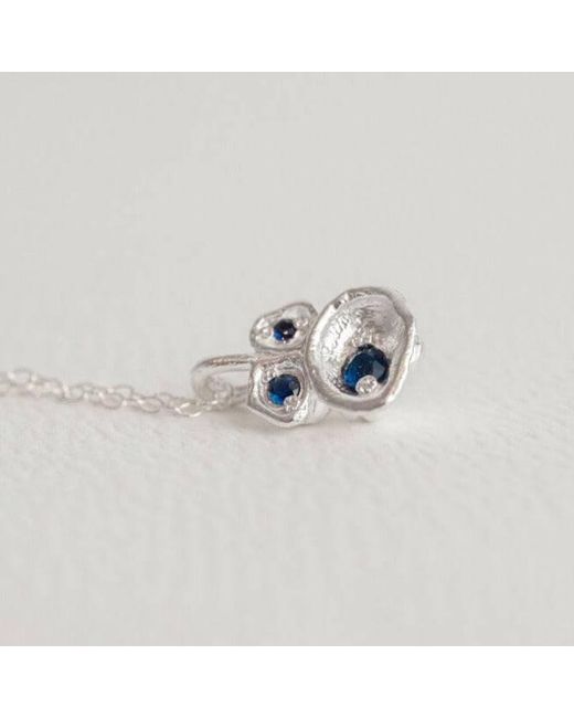 Claire Hill Designs Metallic Sapphire Lichen Pendant Necklace