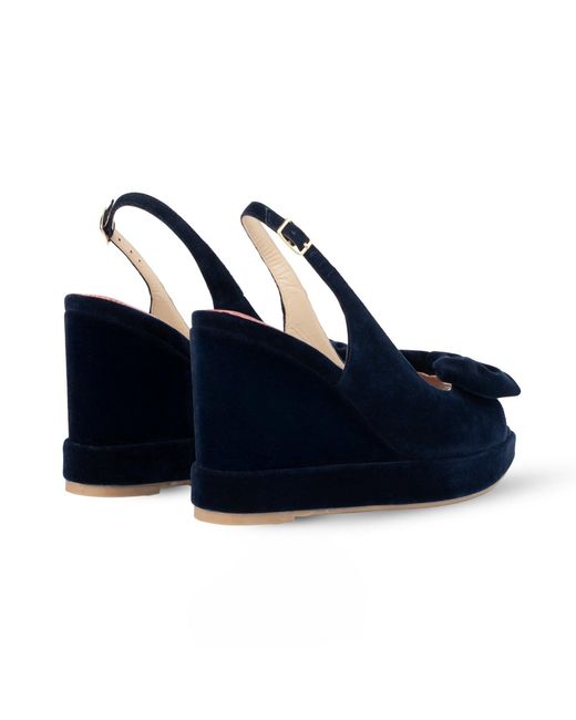 Rosamund Muir London Blue Rignana Velvet Wedges