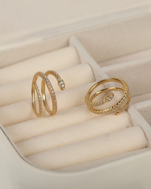 The Jewelz White Serpent Muse Ring