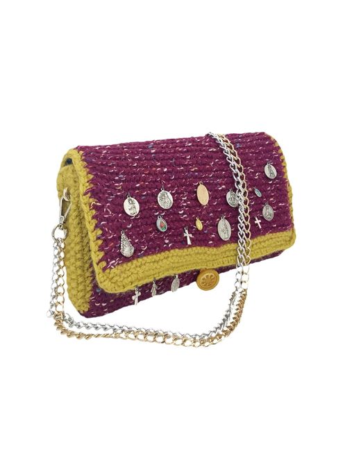 Hilo De Mar Purple Mino Hand Knitted Bag With Medals