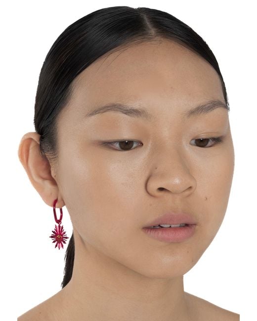 Lavani Jewels Red Saito Fuchsia Hoops