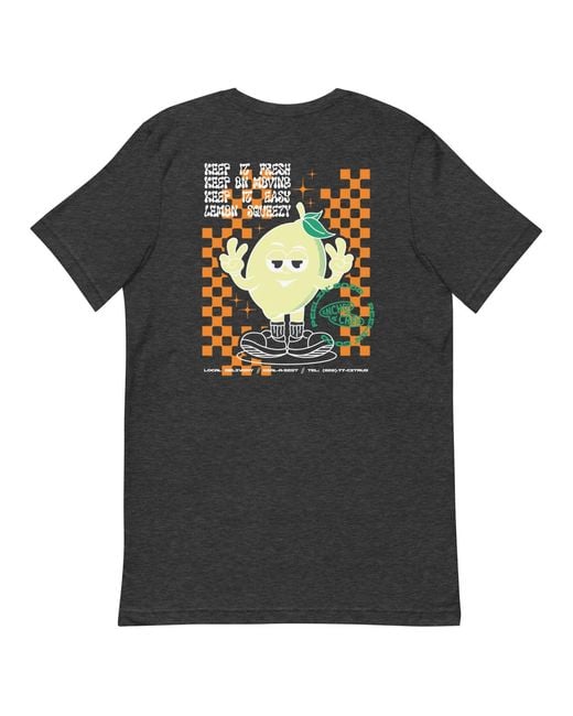 Anchor and Crew Black Heather Lemon Fresh Dial-A-Local Organic Cotton T-Shirt for men