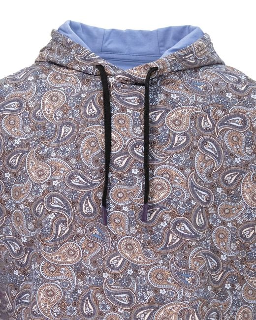 Lords of Harlech Blue Horatio Trippy Paisley Printed Hoodie for men