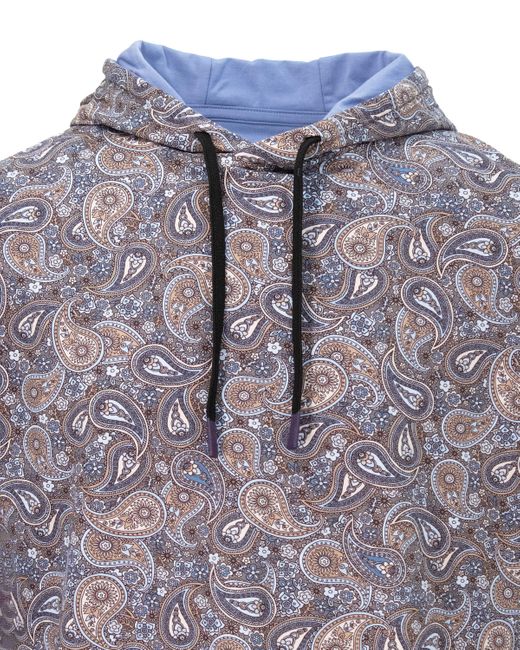 Lords of Harlech Blue Horatio Trippy Paisley Printed Hoodie for men