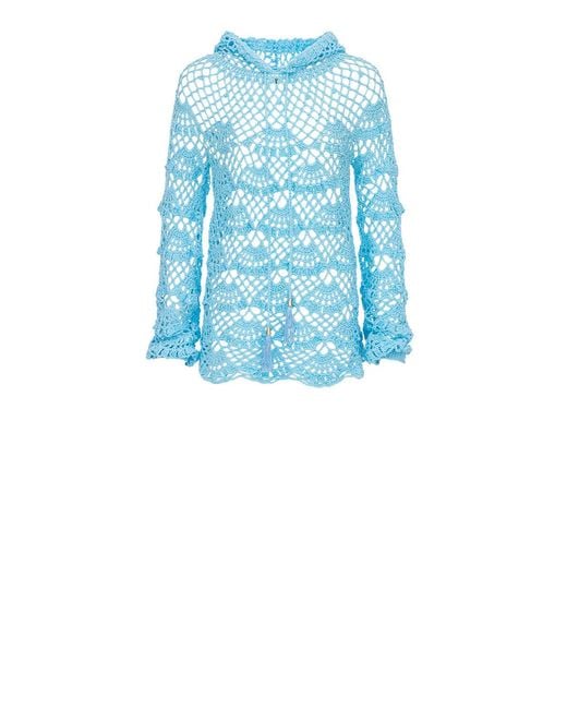 Andreeva Blue Aqua Marine Handmade Crochet Hoodie