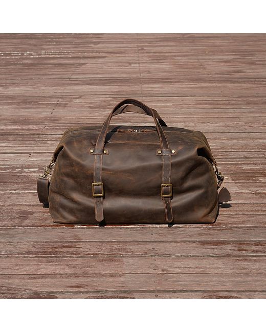 Touri Brown Large Leather Holdall for men