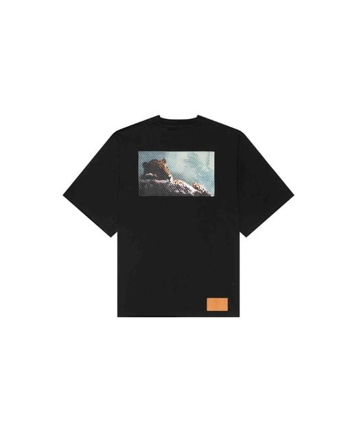 PLACE OF ELMS Black Baby Jaguar T-Shirt for men