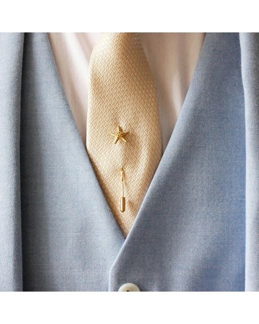 Lee Renee Metallic Starfish Tie Pin/Twist Tie Pin – for men