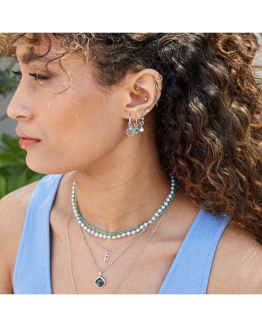 Zohreh Metallic Hammered Huggie Hoop Earring Sterling
