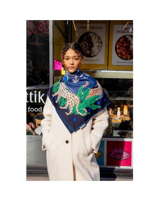 Jessie Zhao New York Green Double Sided Wool Silk Scarf Of Night Banquet