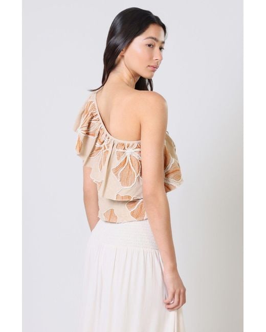 Traffic People Brown Grace & Maude And Floral Asymmetric Bella Top